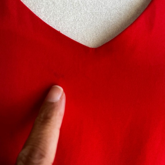 Red Sleeveless Tank Top V Neck Casual Blouse Summer Work Party Date Night - Picture 5 of 9